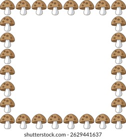 mushroom, illustration, clipart, border, frame, for backgrounds designers
