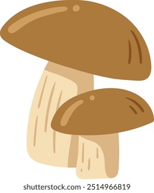 mushroom illustration flat style for card website, application, printing, document, poster design, etc.