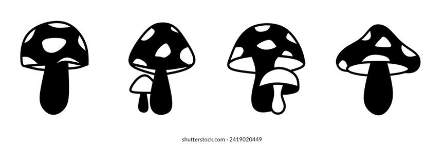 Mushroom illustration. Mushroom icon vector set. Design for business. Stock vector.