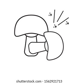 mushroom imagination mystery magic line style icon illustration