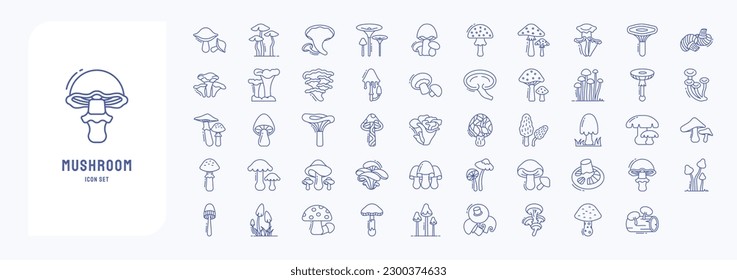 Mushroom, including icons like Fungi, Portobello, Toadstool fly agaric and more