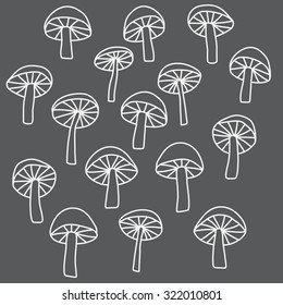 Mushroom isolated doodle icons