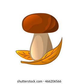 Mushroom, isolated object on a white background vector illustration, design element