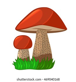Mushroom, isolated object on a white background vector illustration, design element