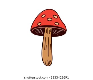 mushroom isolated on white background, vector illustration