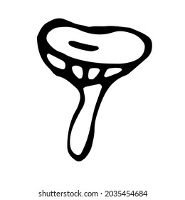 mushroom, isolated vector image, hand drawn