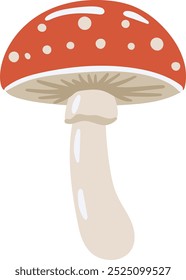 Mushroom isolated white background, vector, autumn illustration 