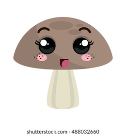 mushroom kawaii cartoon
