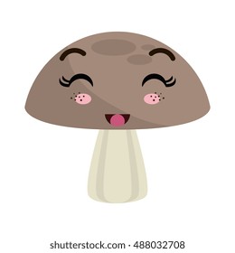 mushroom kawaii cartoon