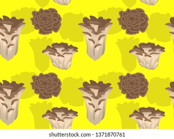 Mushroom Kind Maitake Background Seamless Wallpaper