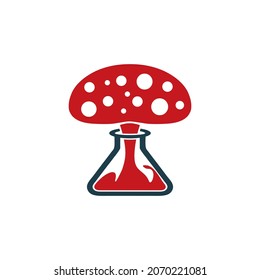 Diseño del logotipo del material vector de Mushroom Lab