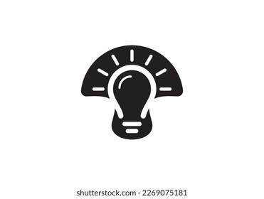 mushroom with lamp simple modern logo design