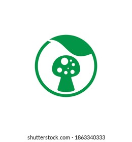 Icono del logotipo de hongos y hojas