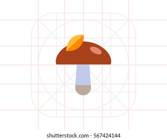 Mushroom with leaf on cap