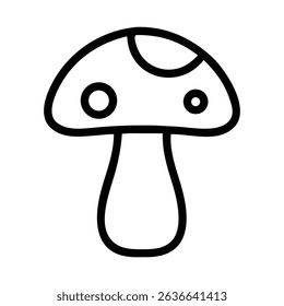 mushroom line art icon vector illustration