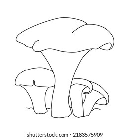 Mushroom Line Art Logo tattoo highly detailed line art style.