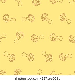 Mushroom line art seamless pattern. Suitable for backgrounds, wallpapers, fabrics, textiles, wrapping papers, printed materials, and many more.