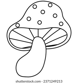 Mushroom line art. Vector illustration with autumn theme.
