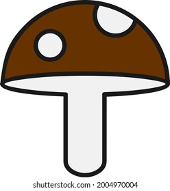 Mushroom Line Filled Vector Icon Design
