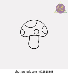 mushroom line icon