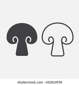 mushroom line icon, outline and solid vector sign, linear pictogram isolated on white, logo illustration