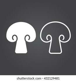 mushroom line icon, outline and solid vector sign, linear and full pictogram isolated on black, logo illustration