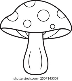Mushroom Line Icon, Outline Vector Symbol Illustration