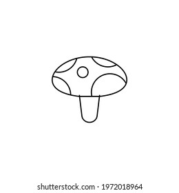 Mushroom line icon. Simple style mushroom farm poster background symbol. Logo design element. T-shirt printing. Vector for sticker.