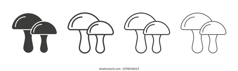 Mushroom line icon vector illustration set.