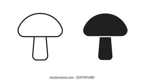 Mushroom line icon vector set.