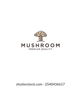 Mushroom line logo icon design template flat vector