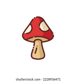 Mushroom Lineal Icon - Autumn Season Icon Vector Illustration Design