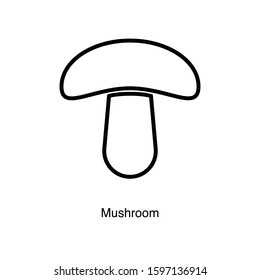 Mushroom linear icon vector on white background. Black icon illustration