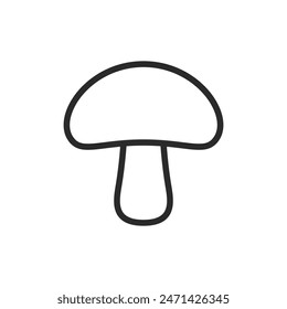 Mushroom, linear style icon. fungi and edible plants. Editable stroke width