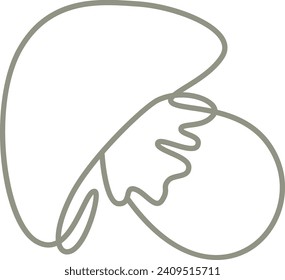 Mushroom Lined Plant Vector Illustration