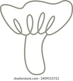 Mushroom Lined Plant Vector Illustration