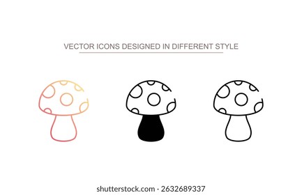 Cogumelo Log ícone design com fundo branco stock ilustração