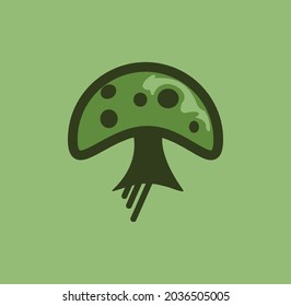 mushroom logo concept initials ,mushroom with root