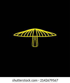 mushroom logo Concept Lineart, nature, and golden color