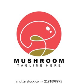 Mushroom Logo Design, Illustration of Cooking Ingredients, Vector Brand of Various Food Products