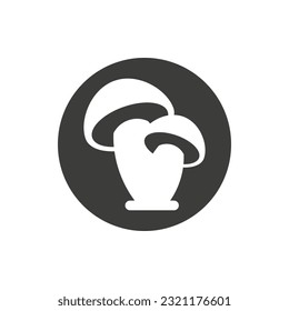 Mushroom logo design template. Two mushrooms together. 