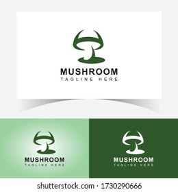 Mushroom Logo Design Template-mushroom organic logo.  