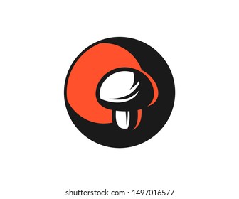 Mushroom logo design vector. mushroom silhouette symbol design. mushroom line art vector