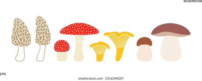 Mushroom logo. Isolated mushroom on white background