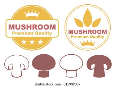Mushroom logo. Isolated mushroom on white background