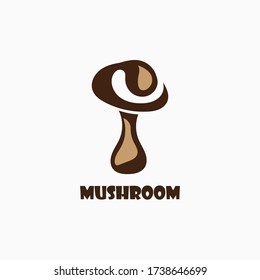 Logo de hongos de estilo moderno y sencillo. Diseño de vectores naturales o alimentarios