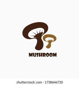 Mushroom logo modern and simple stamp style. Nature or food vector design