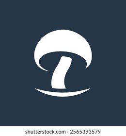 a mushroom logo on a dark background