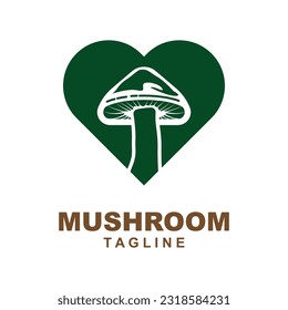 Mushroom Logo, Retro Minimalist Design, Food Vector, Mushroom Plant, Icon Illustration Symbol