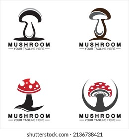 Plantilla de diseño de vectores de logotipos de hongos